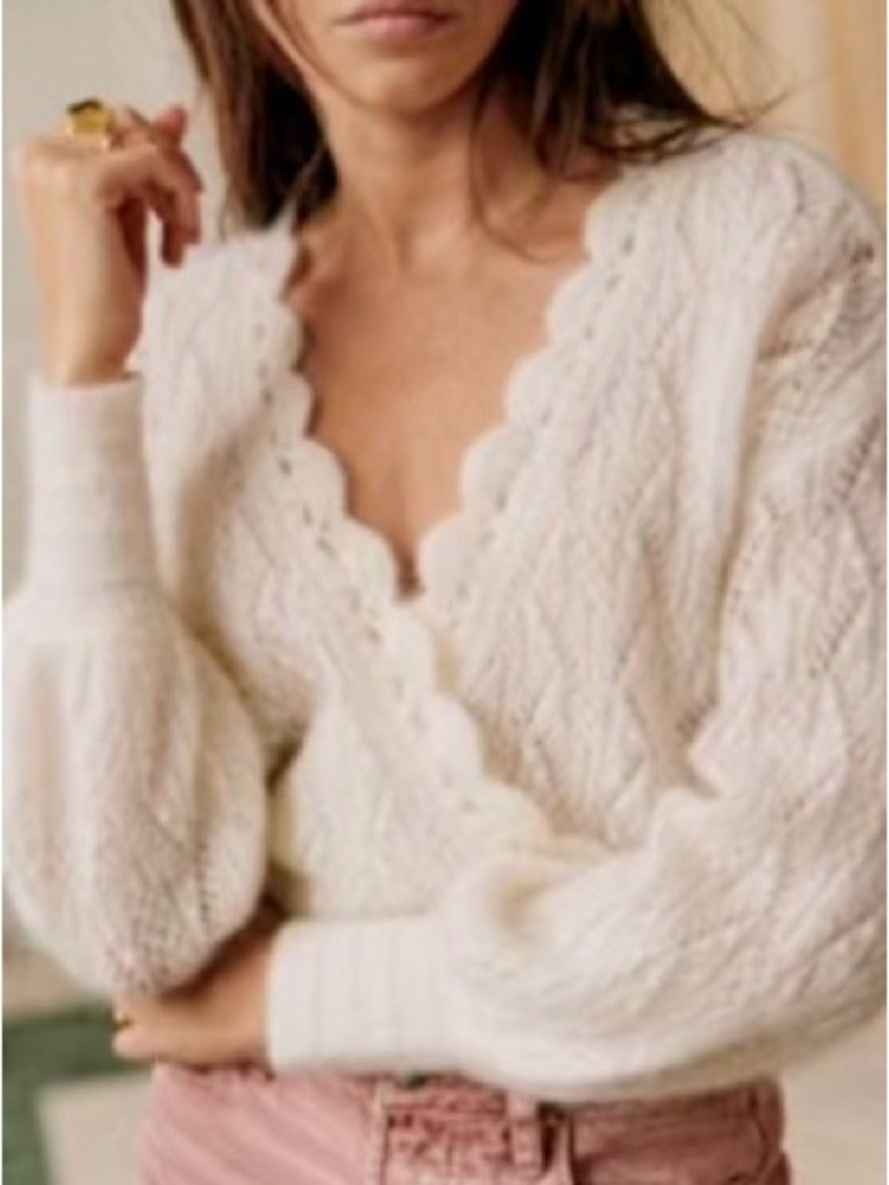 Sezane XXS Nathalia White Jumper - NEW